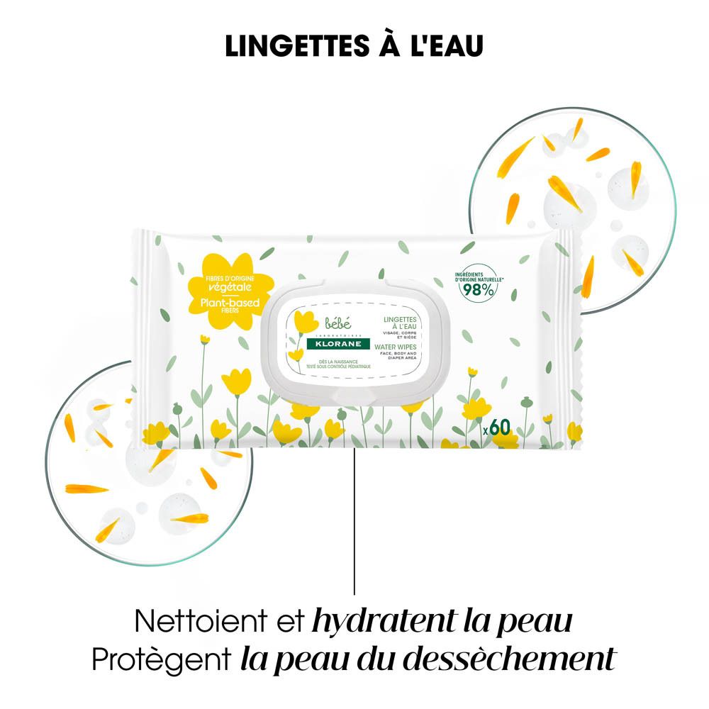 Klorane Bébé Calendula BIO Lingettes nettoyantes à l'eau