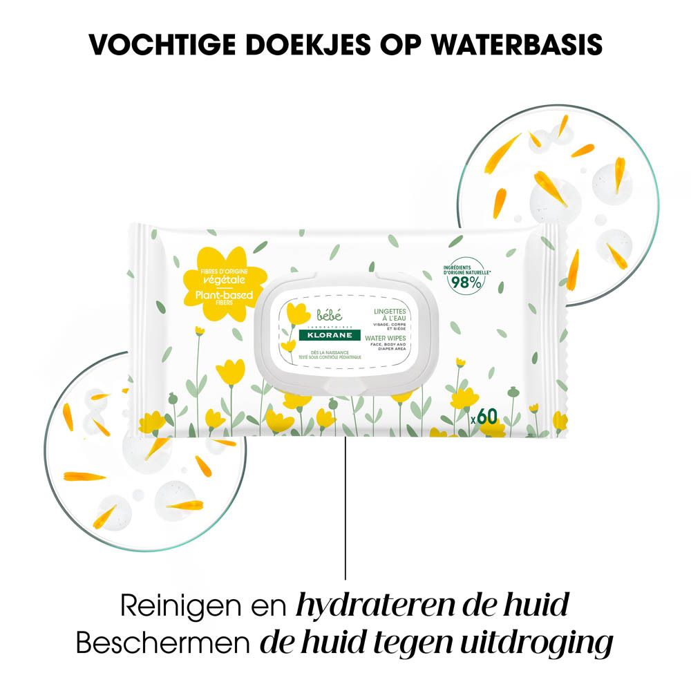 Klorane Baby BIO Calendula Reinigingsdoekjes men water