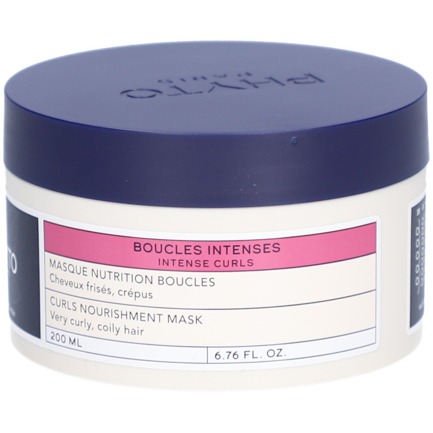 Cremebehälter mit blauem Deckel. Aufschrift: PHYTOPARIS, [Nutri Curl] Complex. Etikett mit Produktinformationen.