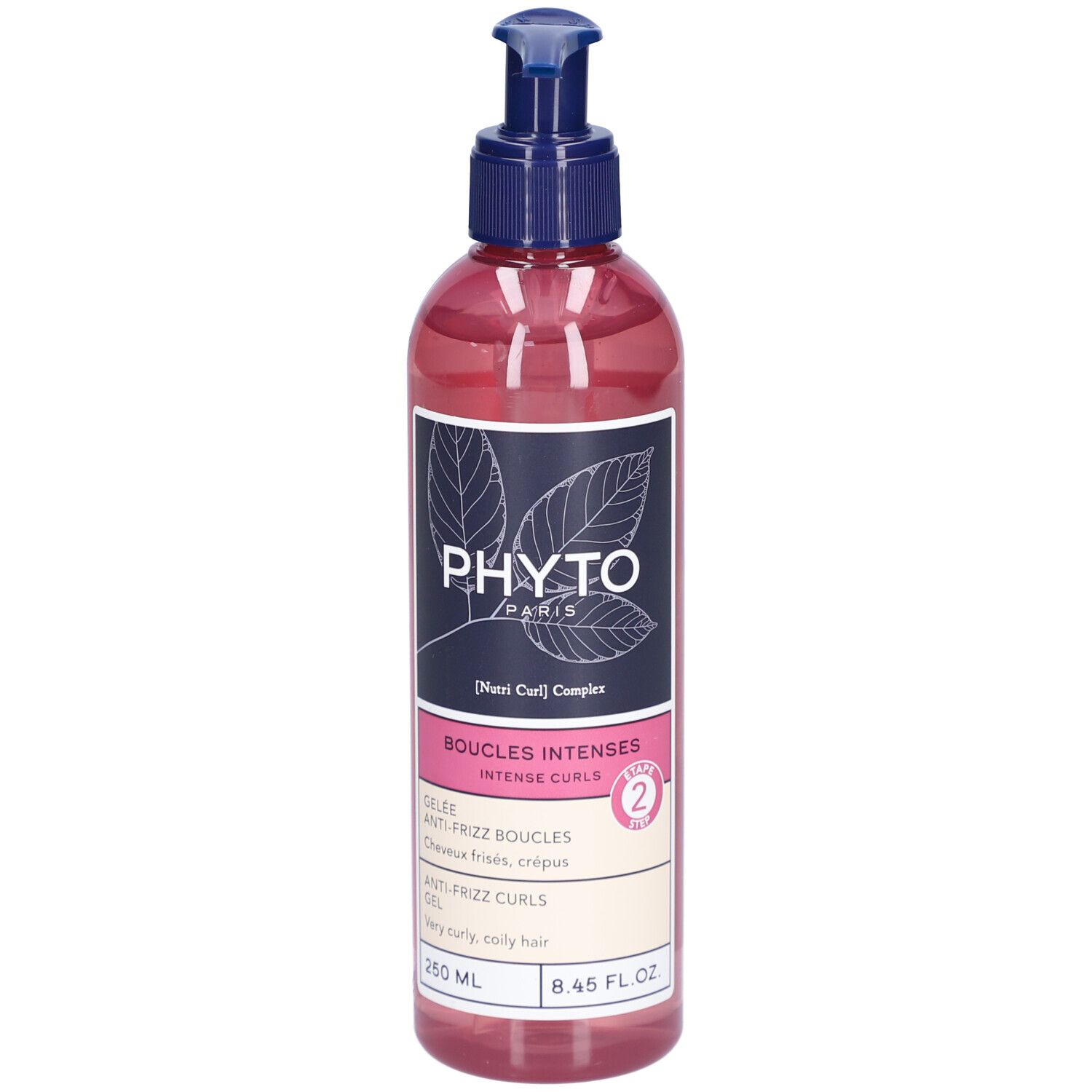 Phyto Boucles Intenses Gelée Anti-Frizz Flasche mit Pumpspender, 250 ml.