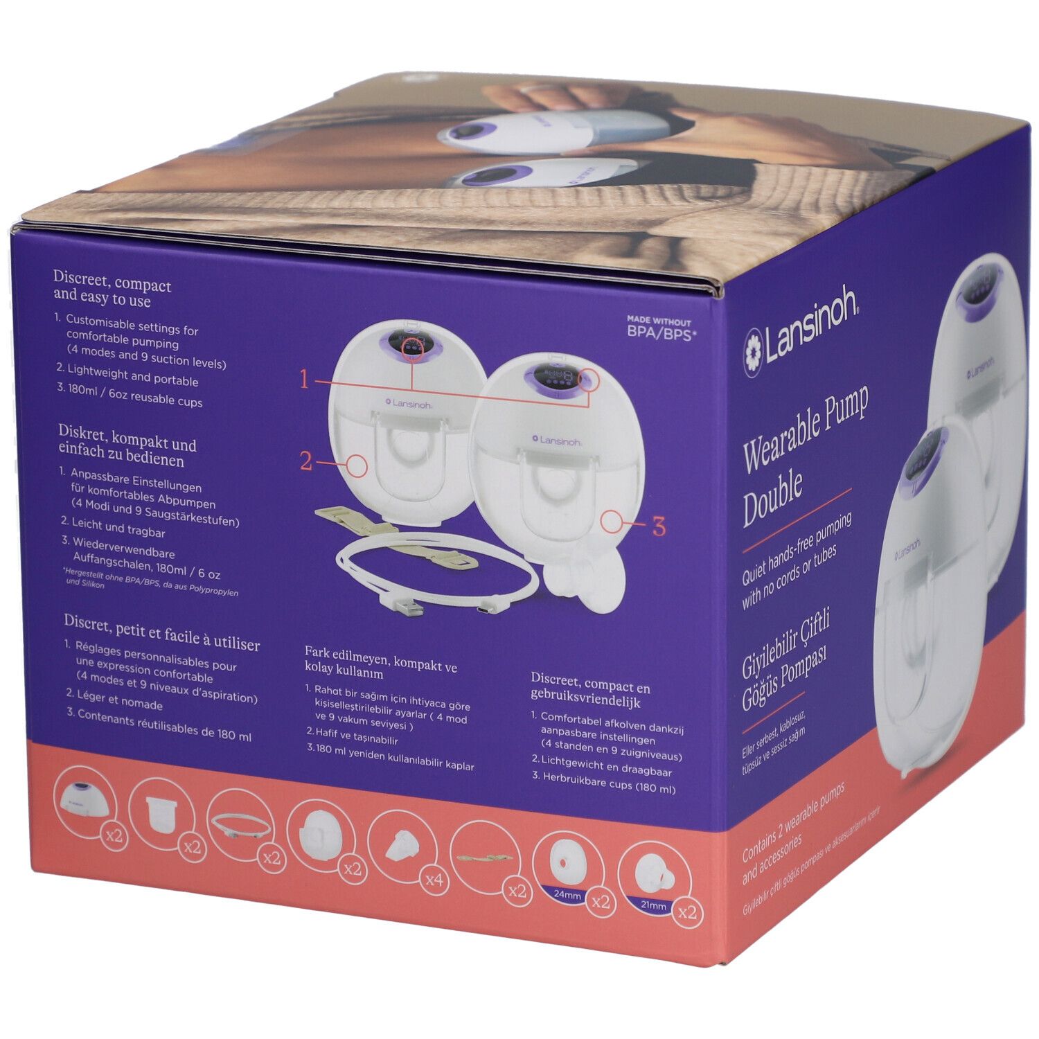 Lansinoh® Tire-Lait Mains Libres Double 2 pc(s) no data view 2