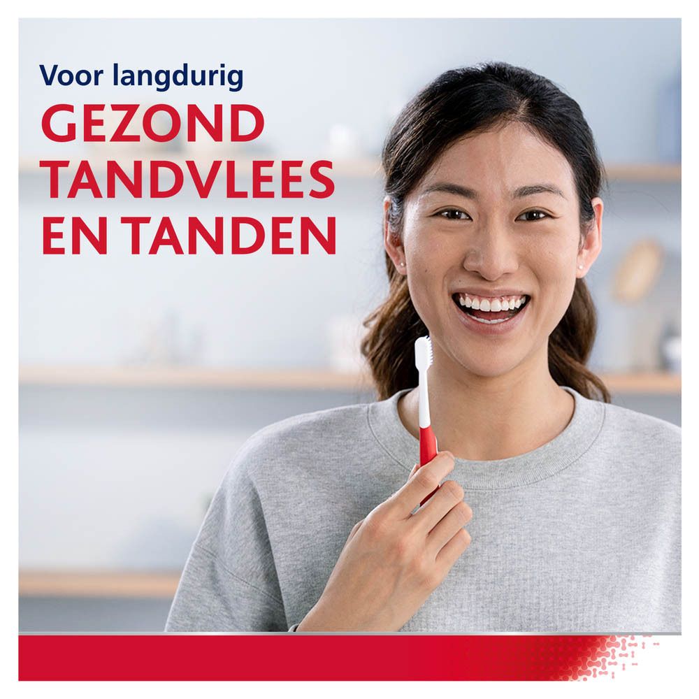 Illustratie van tand en tandvlees. Tekst: Langdurige bescherming.