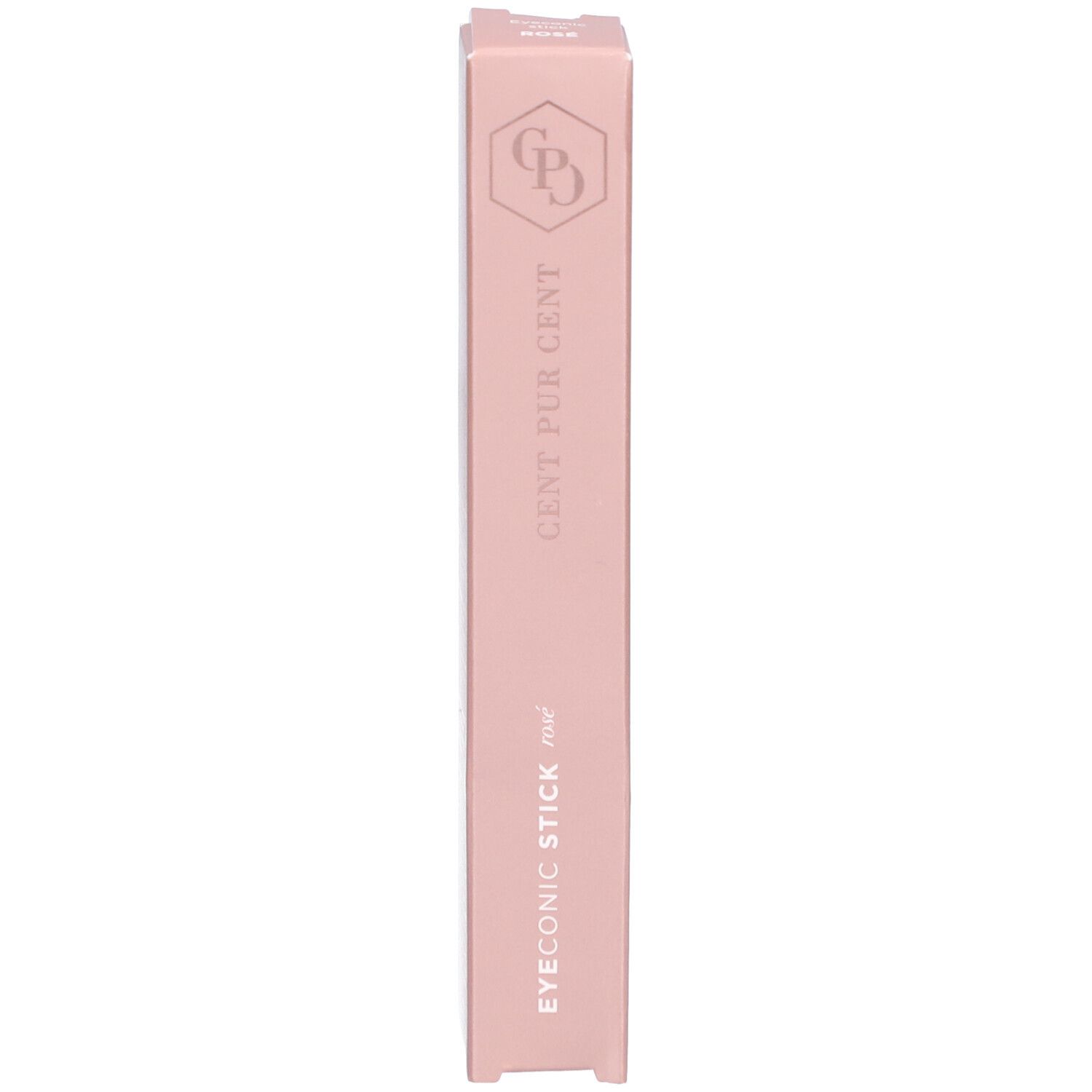 Rosa Verpackung mit Schriftzug EYEONIC STICK und CENT PUR CENT. Logo auf der Verpackung.
