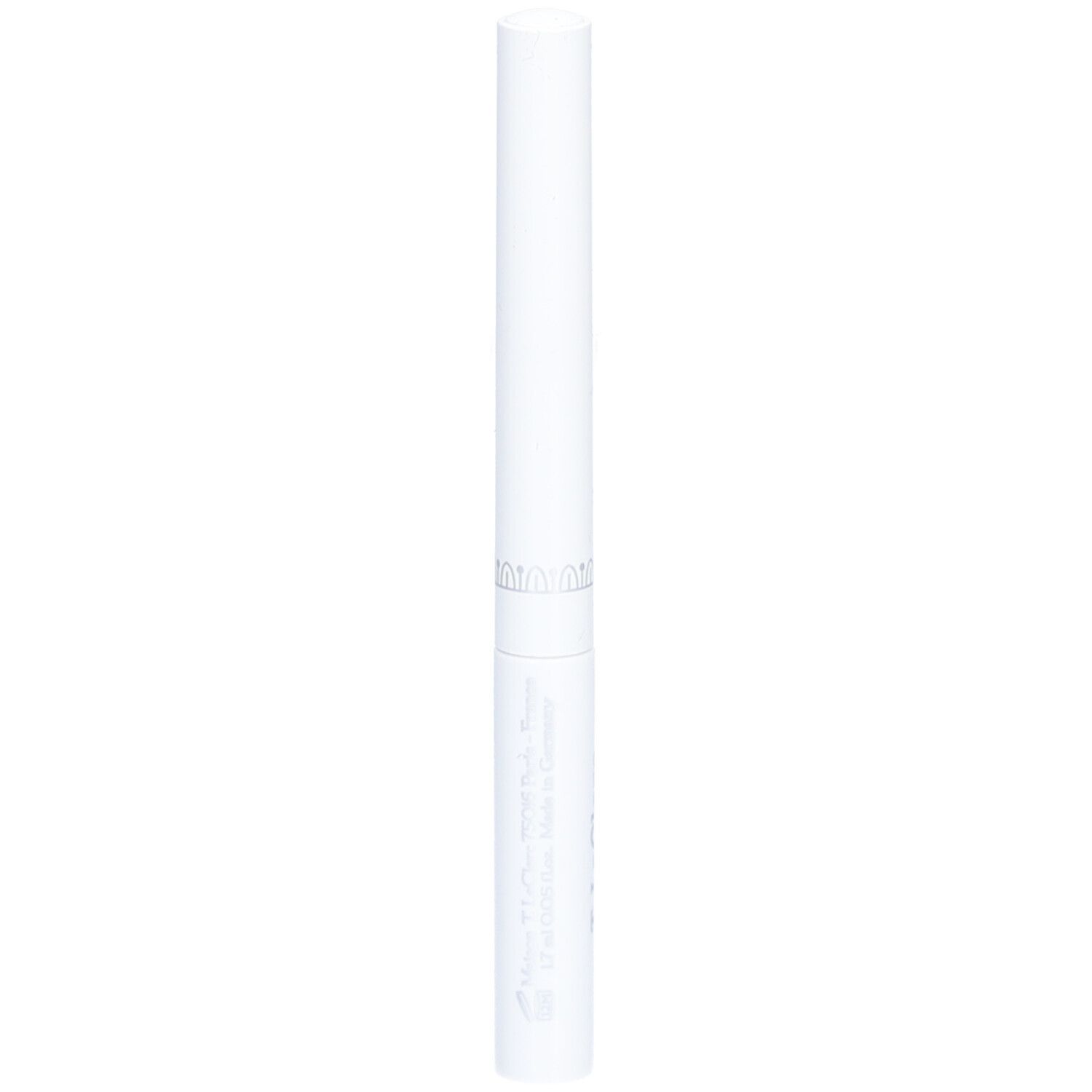 Witte pen met zilveren ring. T.LeClerc logo onderaan. Actief groeiserum.