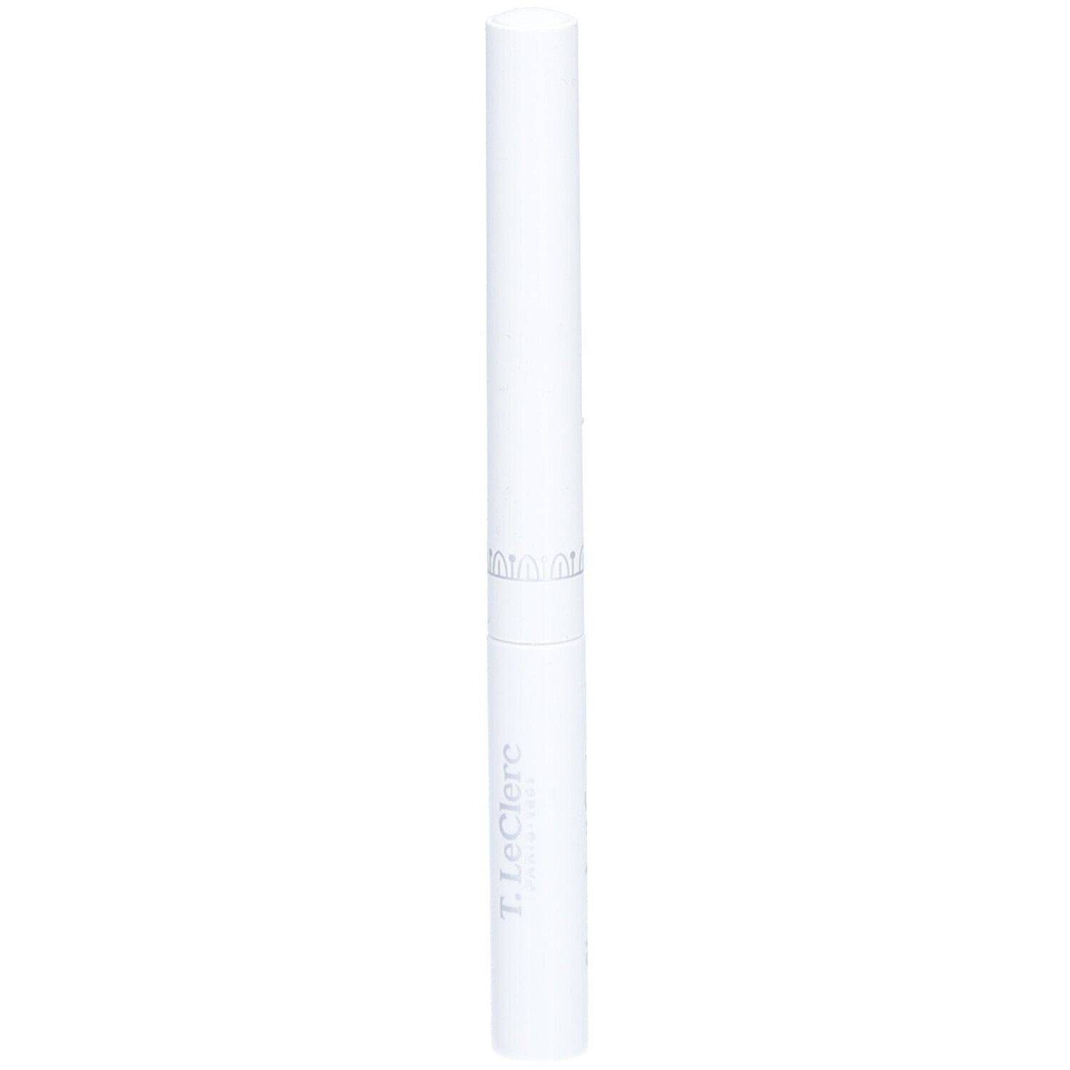 Witte pen met zilveren ring. T.LeClerc logo onderaan. Actief groeiserum.