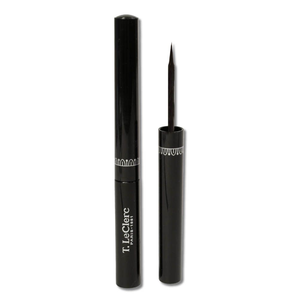 Eyeliner noir et applicateur. Forme cylindrique. Marque T.LeClerc.