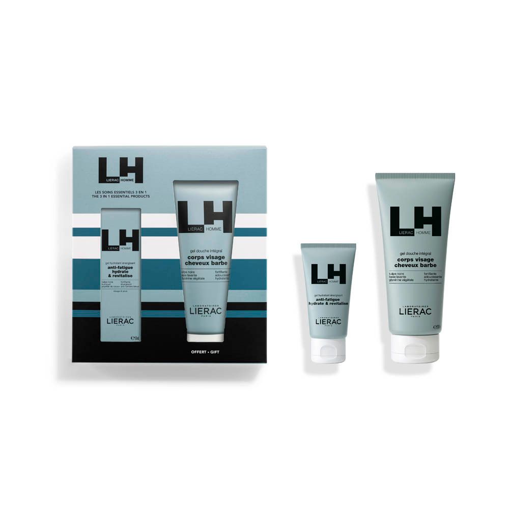 LIERAC Coffret Homme Gel Hydratant Energisant + Gel Douche Intégral