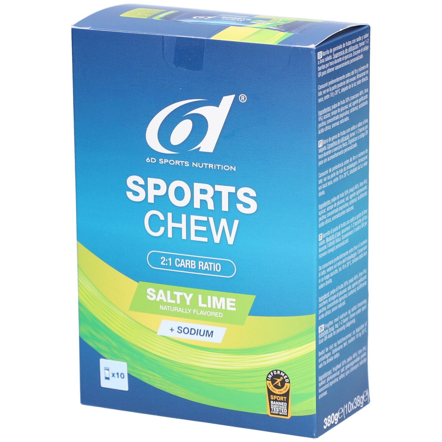 6D Sports Nutrition Sports Chew - Citron Salé