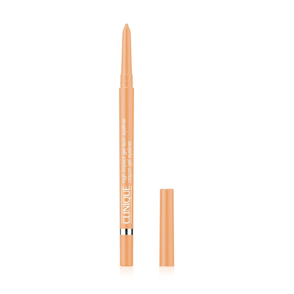 Gel-Eyeliner-Stift, Farbe Beige, mit Kappe. Aufschrift: High Impact Gel Tech Eyeliner. Marke: Clinique.