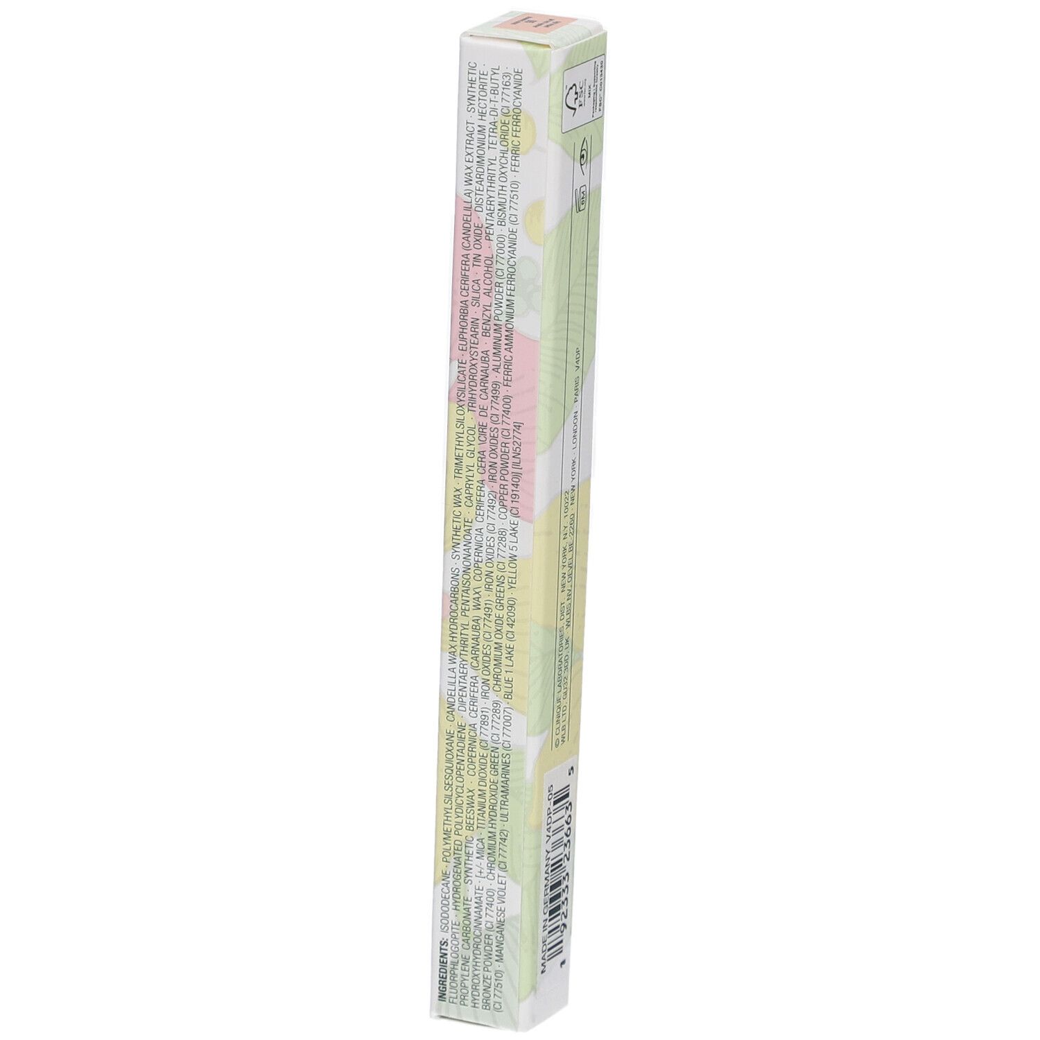 Verpackung des Gel-Eyeliner-Stifts. Aufschrift: High Impact Gel Tech Eyeliner, Crayon Gel Eyeliner. Marke: Clinique.