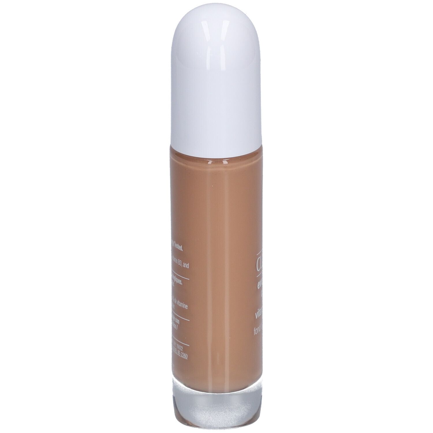 Rückseite der Clinique Even Better Clinical Vitamin Makeup Flasche. Text und Inhaltsstoffe.