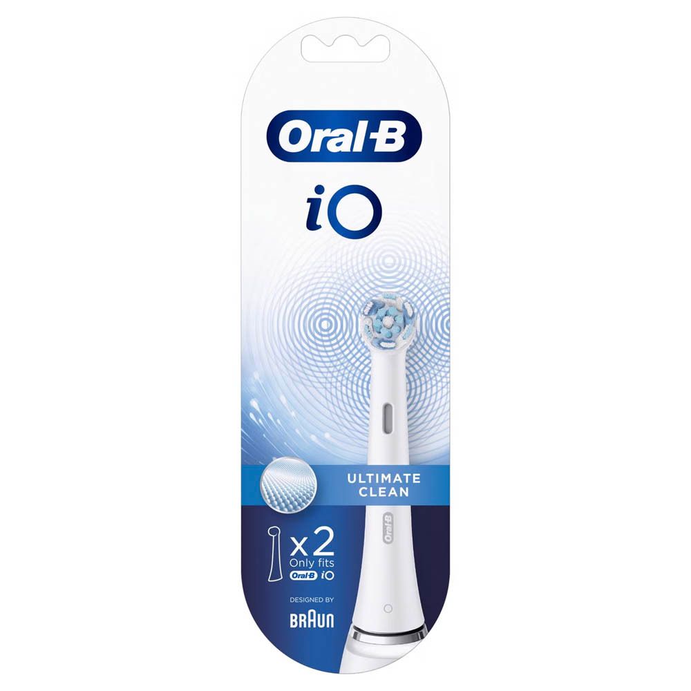 Pack de 2 Oral-B iO Ultimate Clean. Têtes de brosse à dents en blister. Pour iO uniquement.
