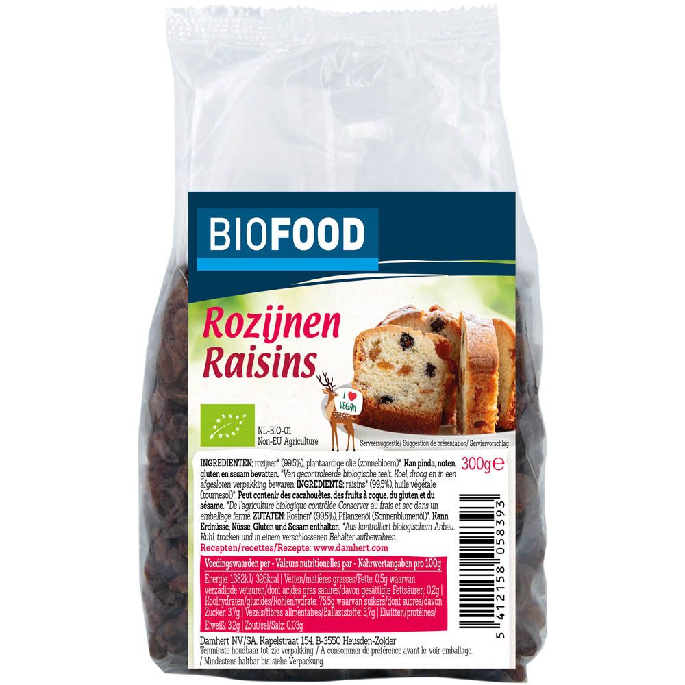Biofood Rosinen, 300g.