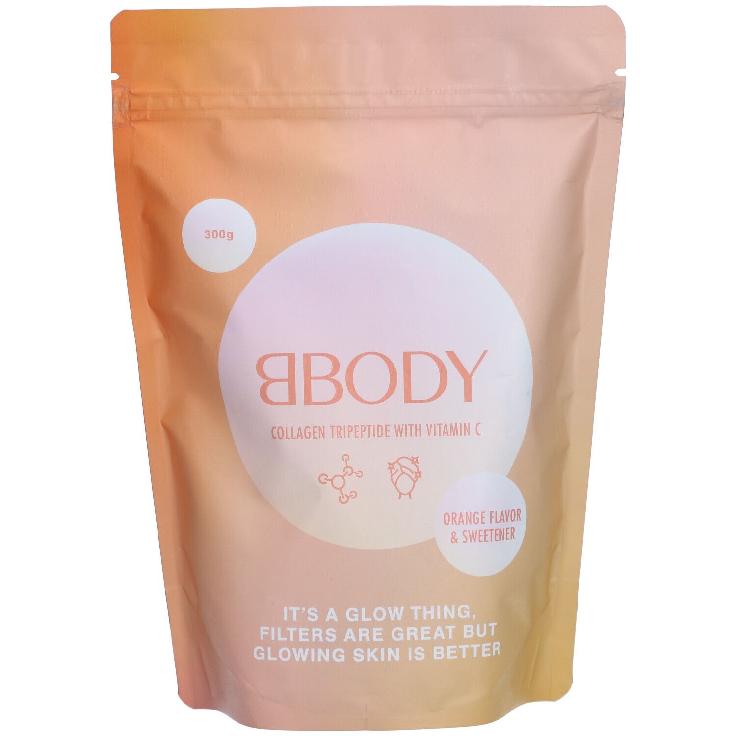 BBODY TRIPEPTID Kollagen + Vitamin C – mit Orangengeschmack, 1 Monatspackung