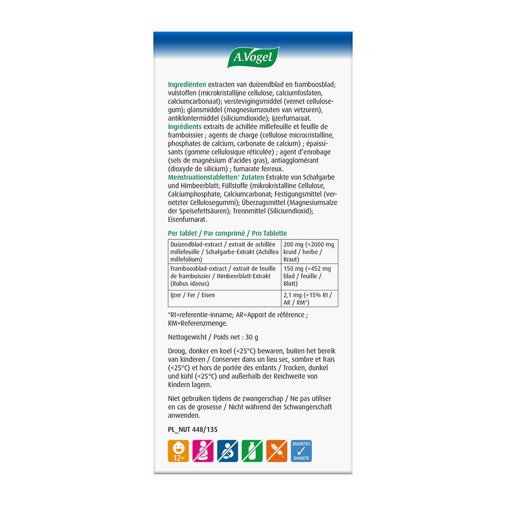 Achterkant van de productverpakking. Tekst in meerdere talen. Informatie over ingrediënten en gebruik.