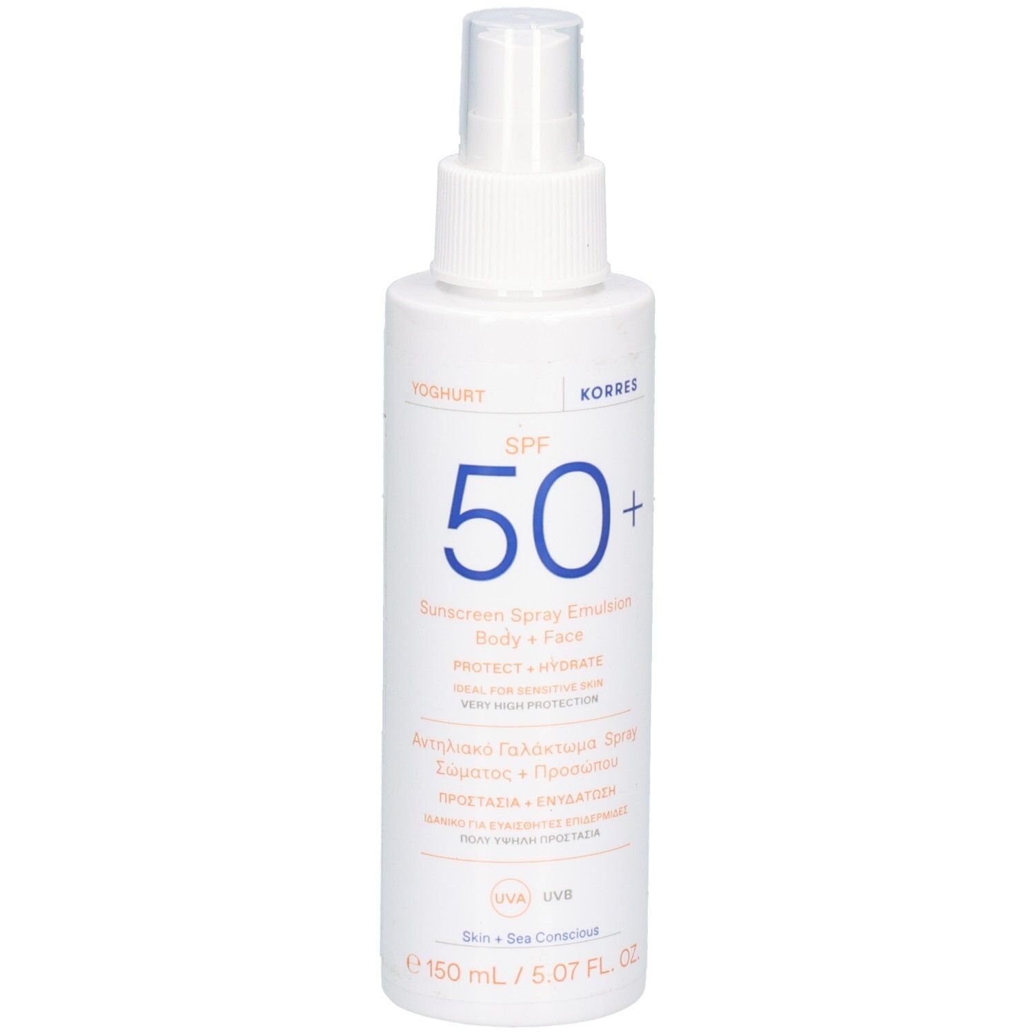 KORRES Sonnenspray-Emulsion SPF50+ für Gesicht und Körper, 150ml.