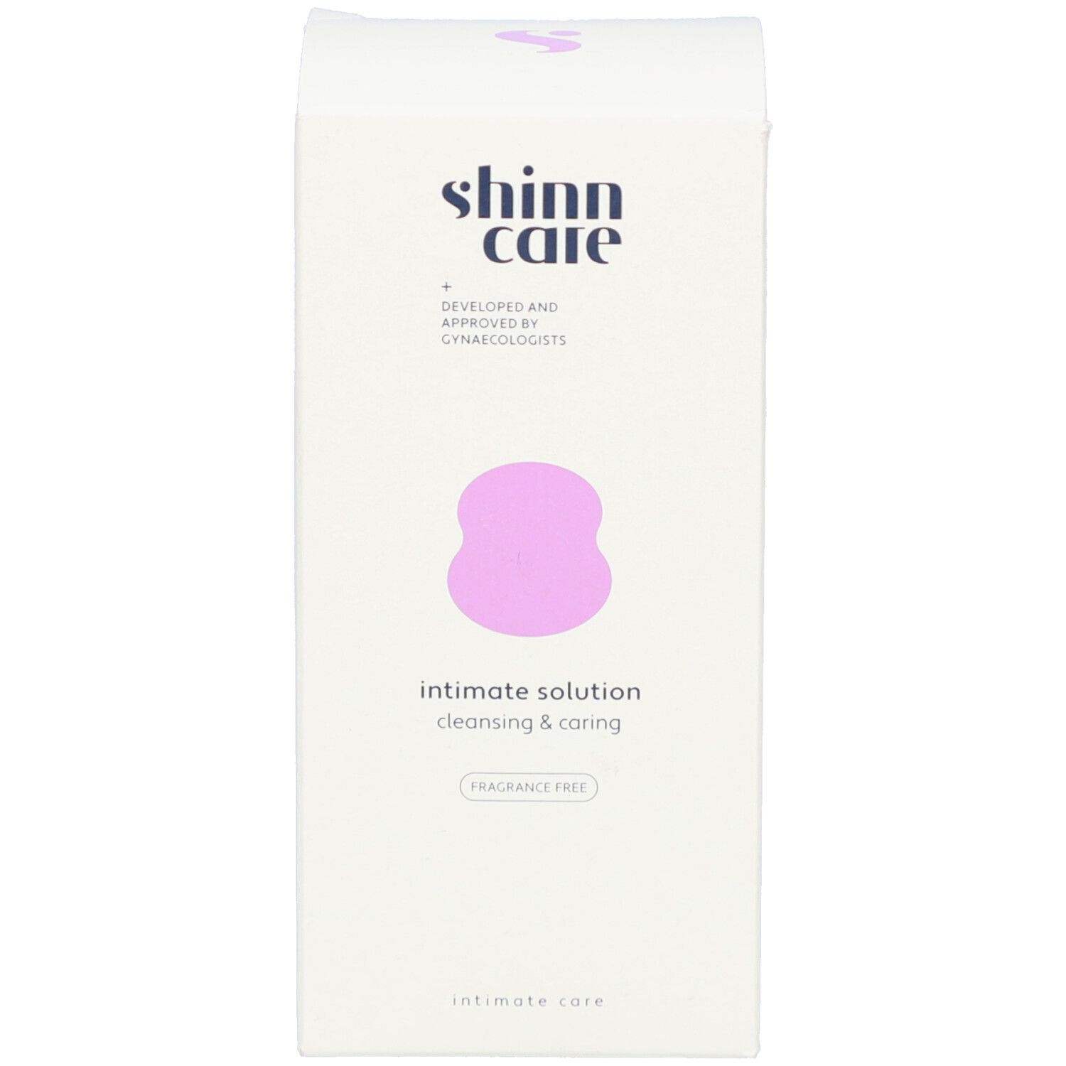 Verpackung. Aufschrift mit Logo, Produktname und 'FRAGRANCE FREE'. Entwickelt und von Gynäkologen zugelassen.