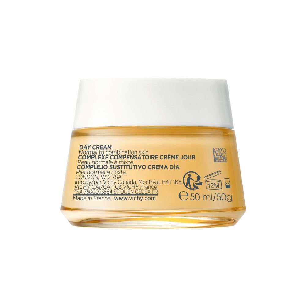 Achterkant van de Vichy Neovadiol crème. Tekst en informatie. Opschrift: Day Cream, 50 ml.