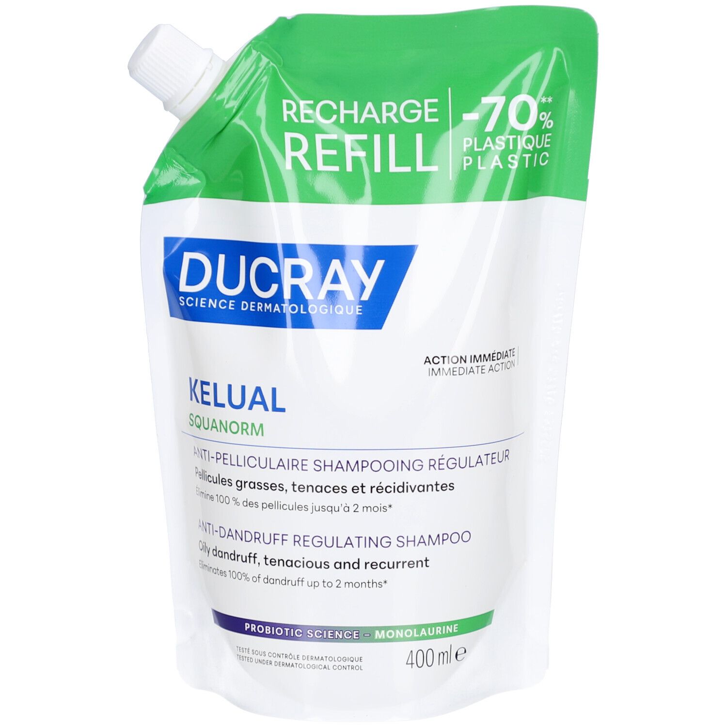 Ducray Kelual Squanorm Refill Anti-roos Regulerende Verzorgende Shampoo Vette Schilfers 400