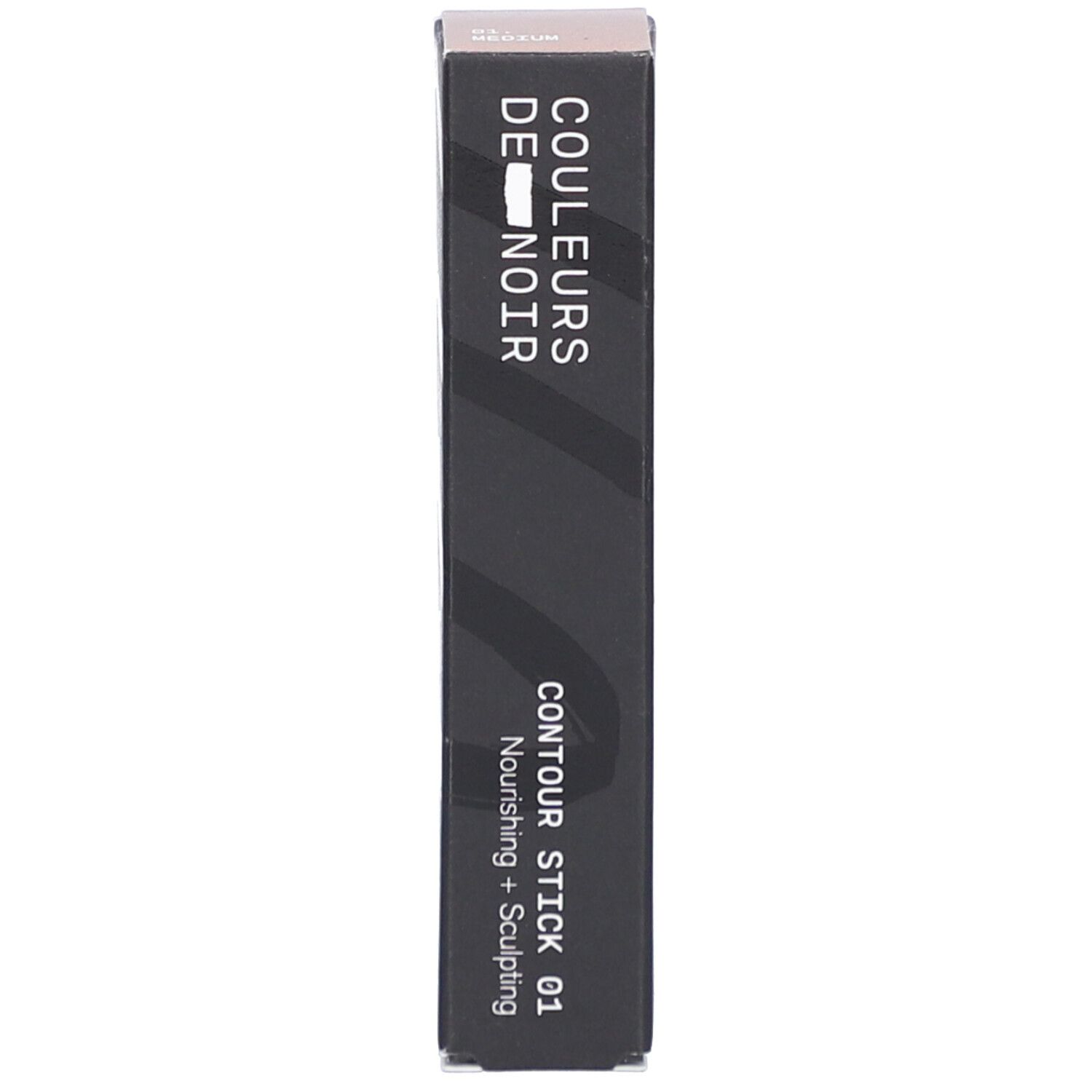 Verpackung des Contour Sticks. Aufschrift: COULEURS DE NOIR, CONTOUR STICK 01.
