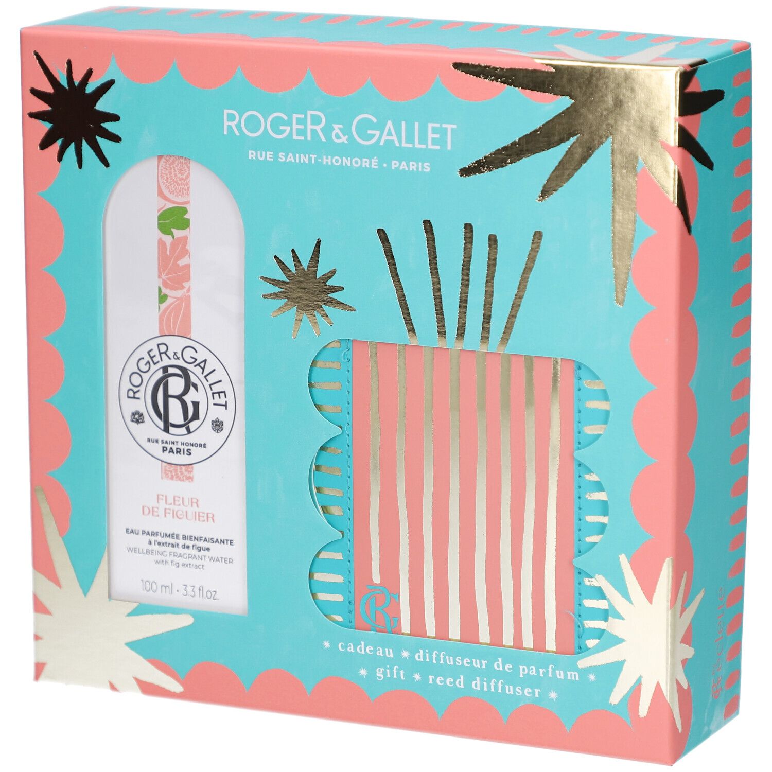 Roger & Gallet Coffret Eau Parfumee Bienfaisante Fleur de Figuier 100ml + diffuseur 100 ml Kombipackung