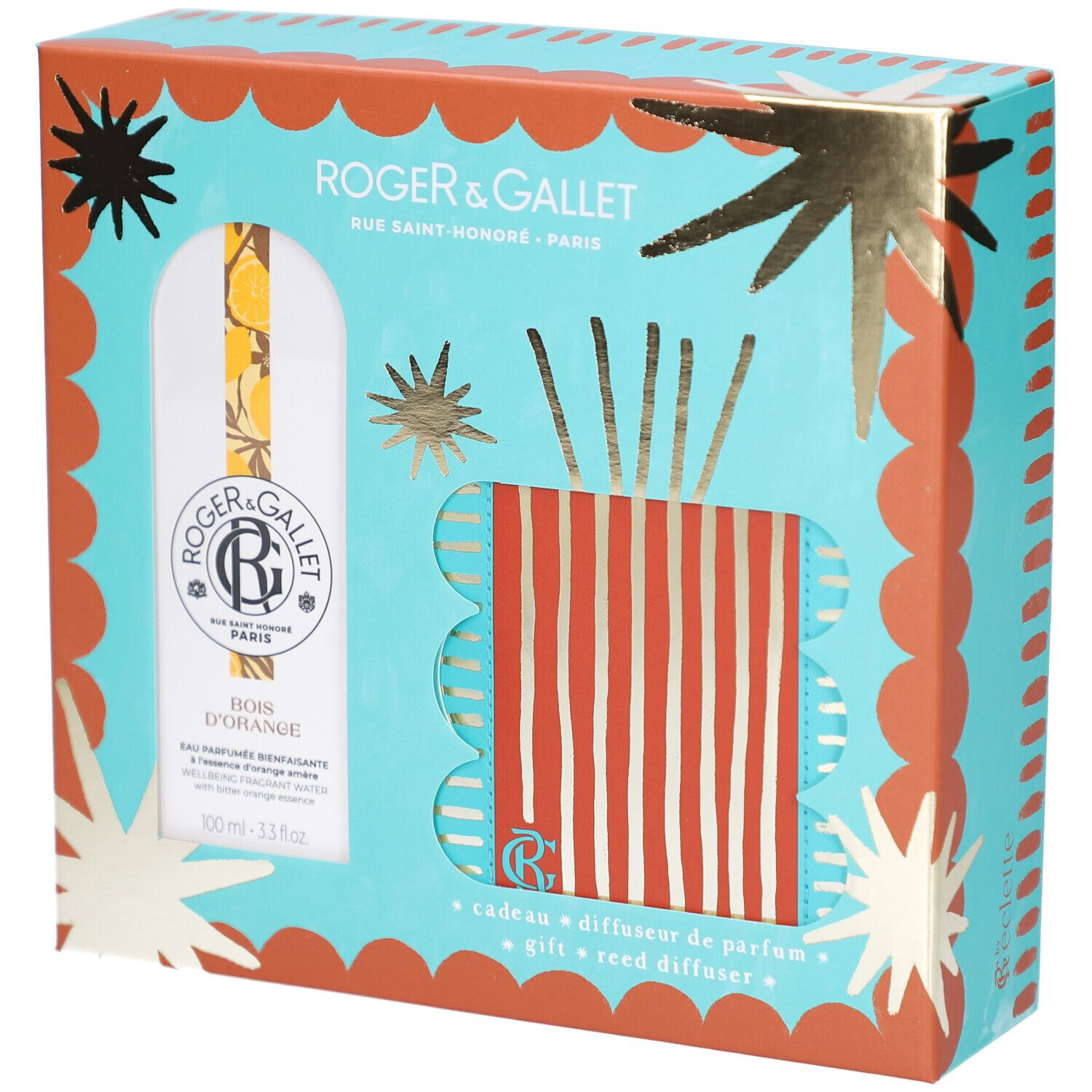 Roger & Gallet Coffret Eau Parfumee Bienfaisante Bois d’Orange 100ml + diffuseur 100 ml Kombipackung