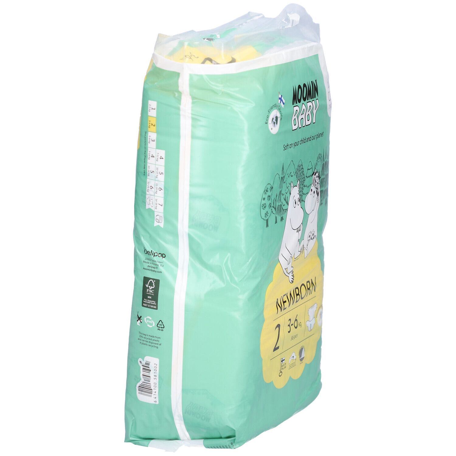 Moomin Couches Écologiques Taille 2 Mini (3-6 kg) 56 pc(s) Couches view 2
