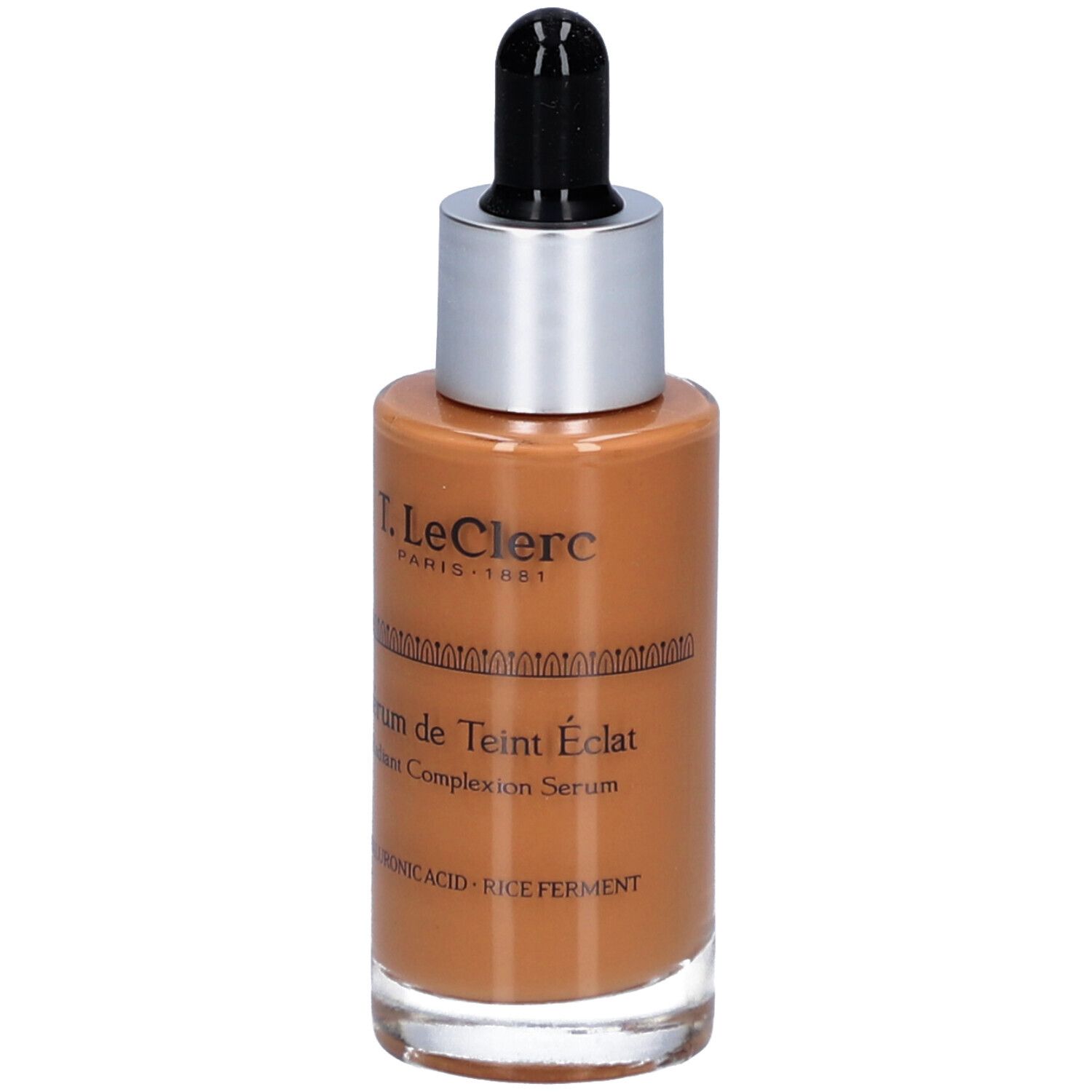 Flakon mit Serum. Marke T.LeClerc. Mit Pipette. Aufschrift: Sérum de Teint Éclat, Radiant Complexion Serum.