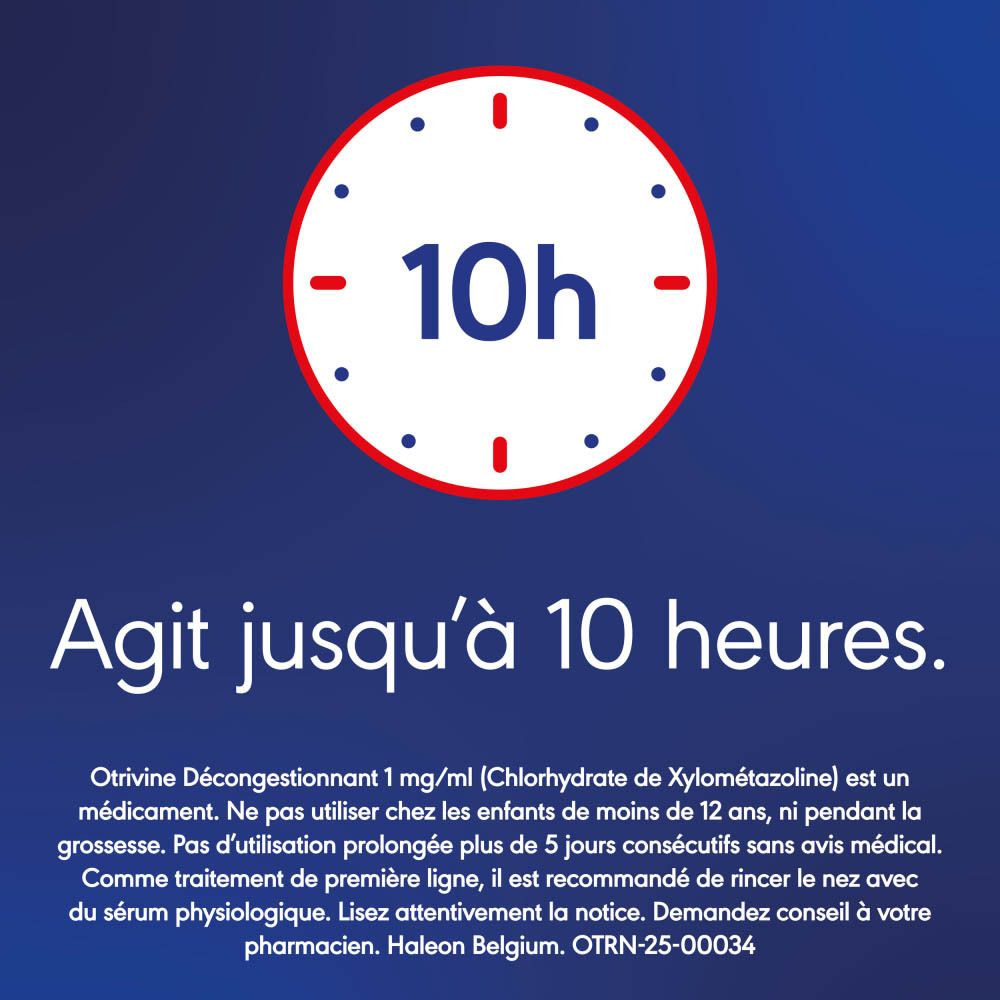 Texte sur fond bleu. Texte : Agit jusqu'à 10 heures.