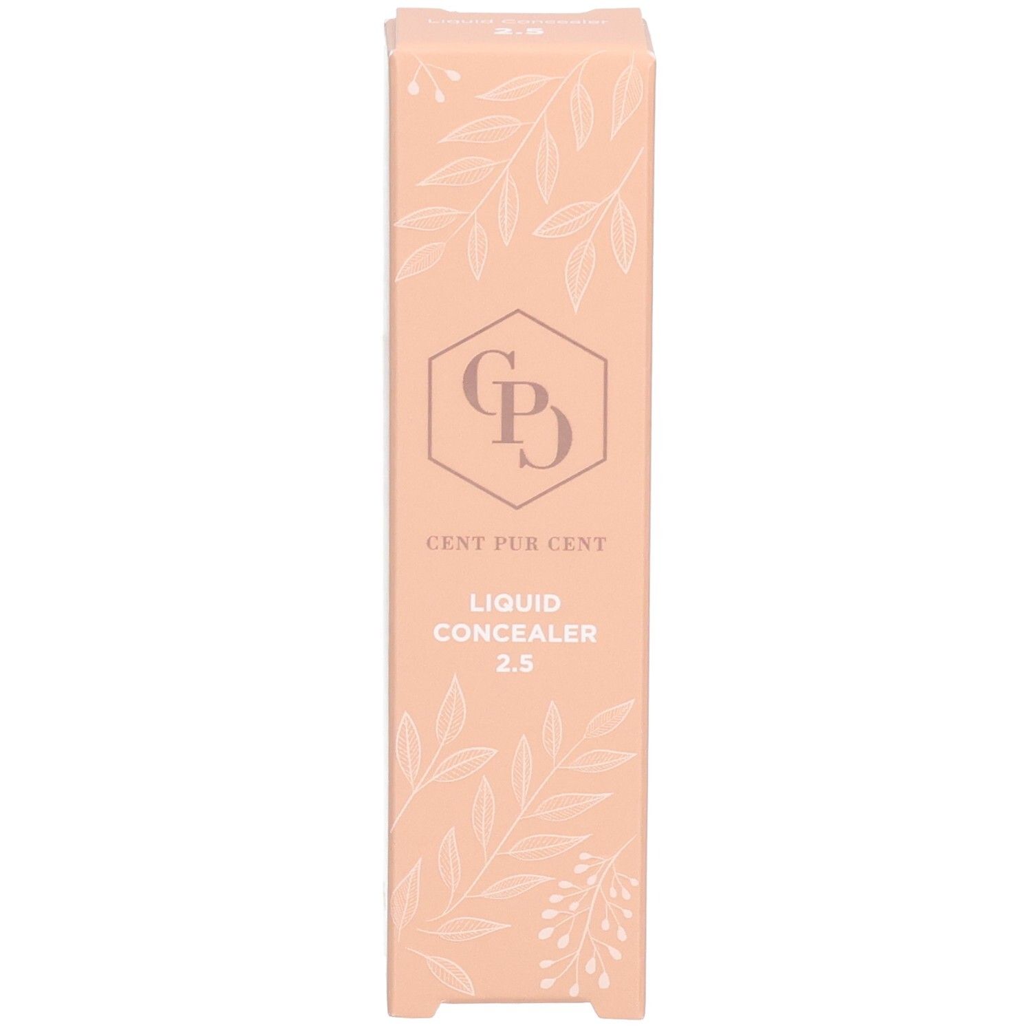 Verpackung des Cent Pur Cent Flüssig-Concealer 2,5 mit floralem Muster.