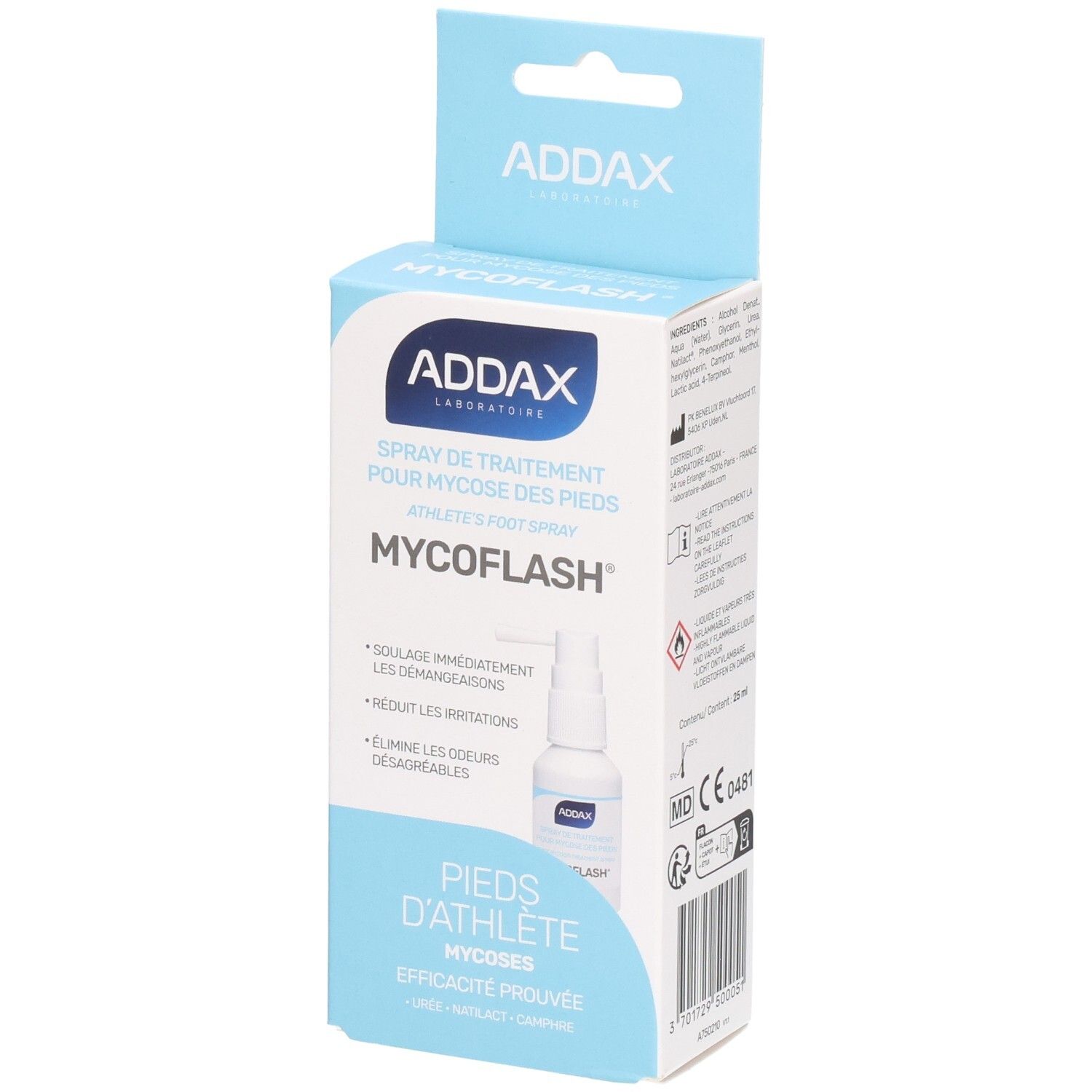 ADDAX Mycoflash Spray Traitement Mycose des Pieds
