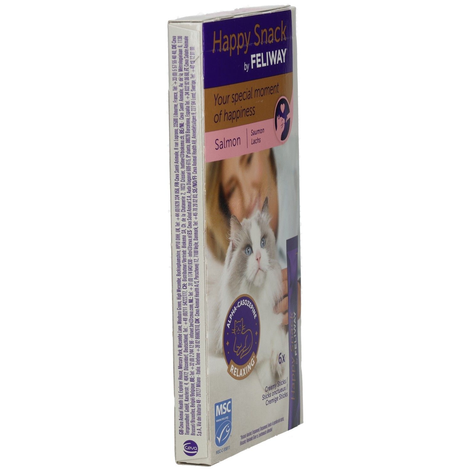 Feliway Happy Snack, Lachs, 1 Schachtel à 6 Sticks