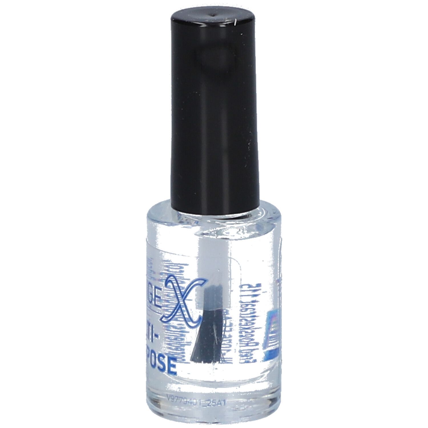 Klarer Behälter mit schwarzem Deckel und Pinsel. Enthält Flüssigkeit. Aufschrift: 9 ml, 0.30 fl oz.