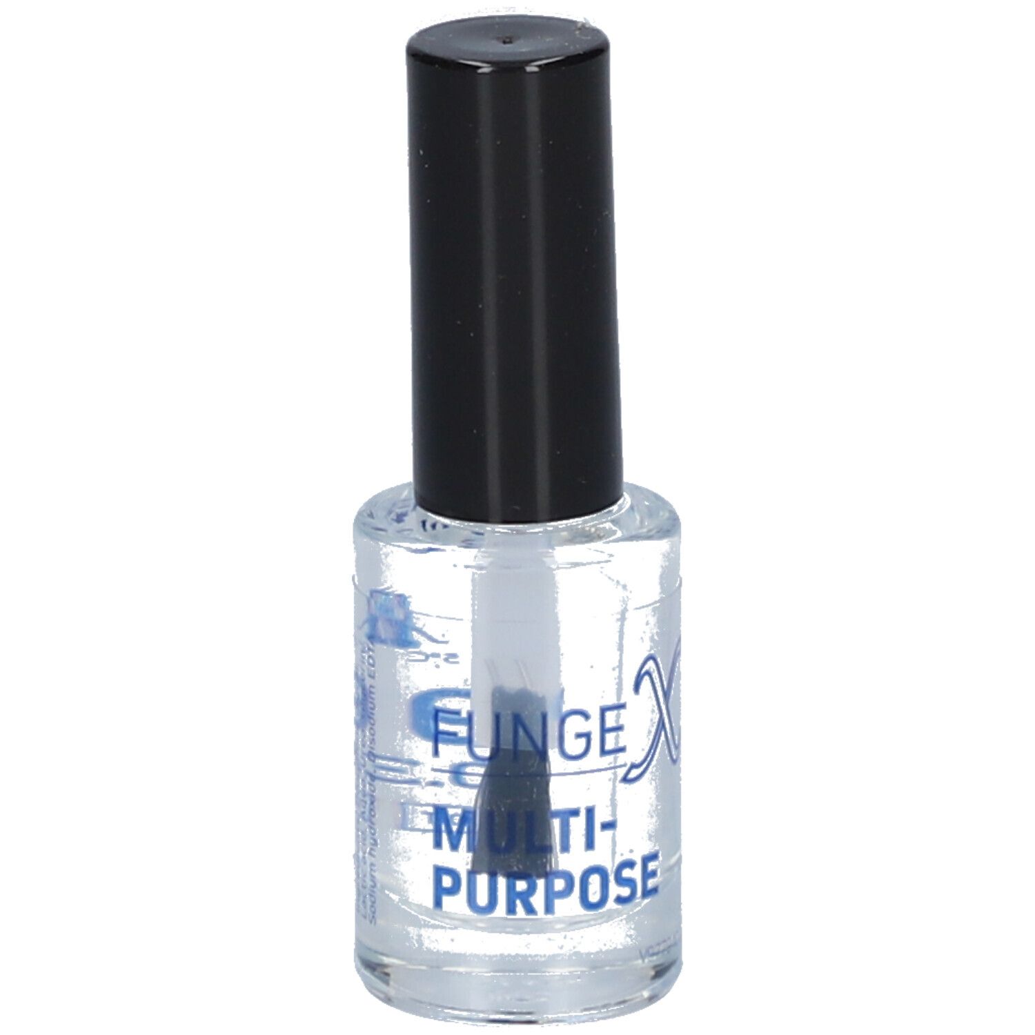 Klarer Behälter mit schwarzem Deckel und Pinsel. Enthält Flüssigkeit. Aufschrift: 9 ml, 0.30 fl oz.