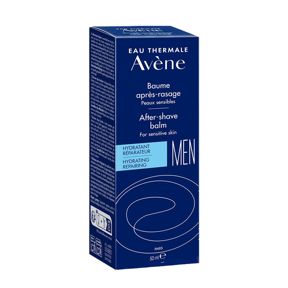 Avène MEN After-shave balsem tube, 50ml. Donkerblauw met witte dop.