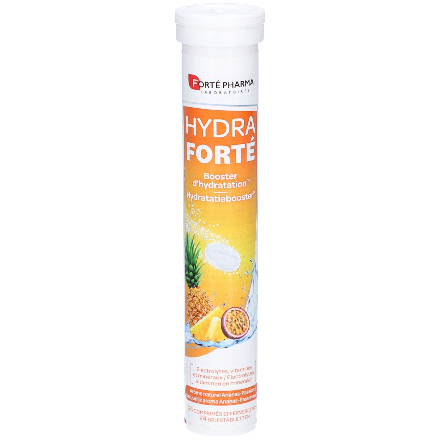 Forté Pharma Hydra Forté Hydratiebooster Ananas-Passievrucht 24 St Gecomprimeerde tabletten