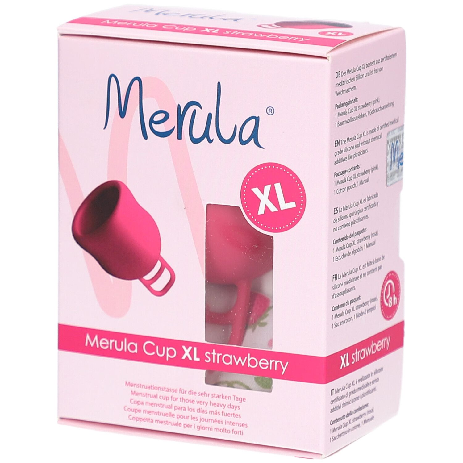 Merula Cup menstruatiecup strawberry roze XL 1 St Sonstige