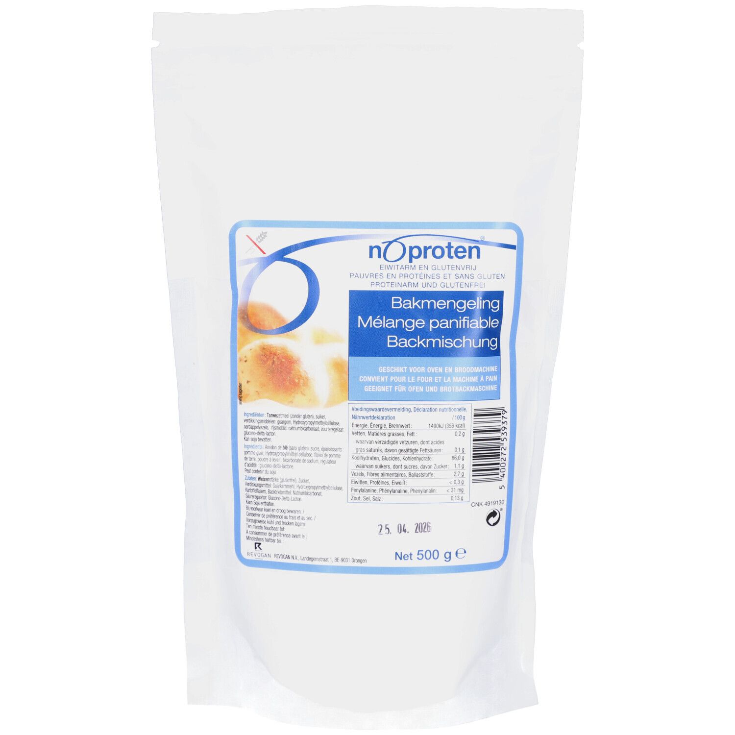 Noproten bakmengeling 500 g Pulver