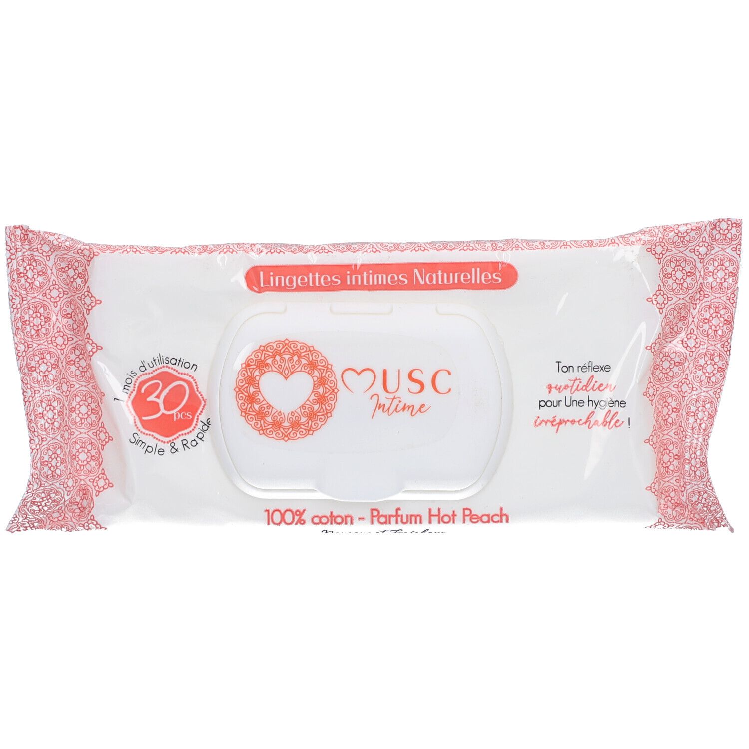 Musc Intime Hot Peach - La charmeuse Lingettes intimes 30st 30 St Tücher