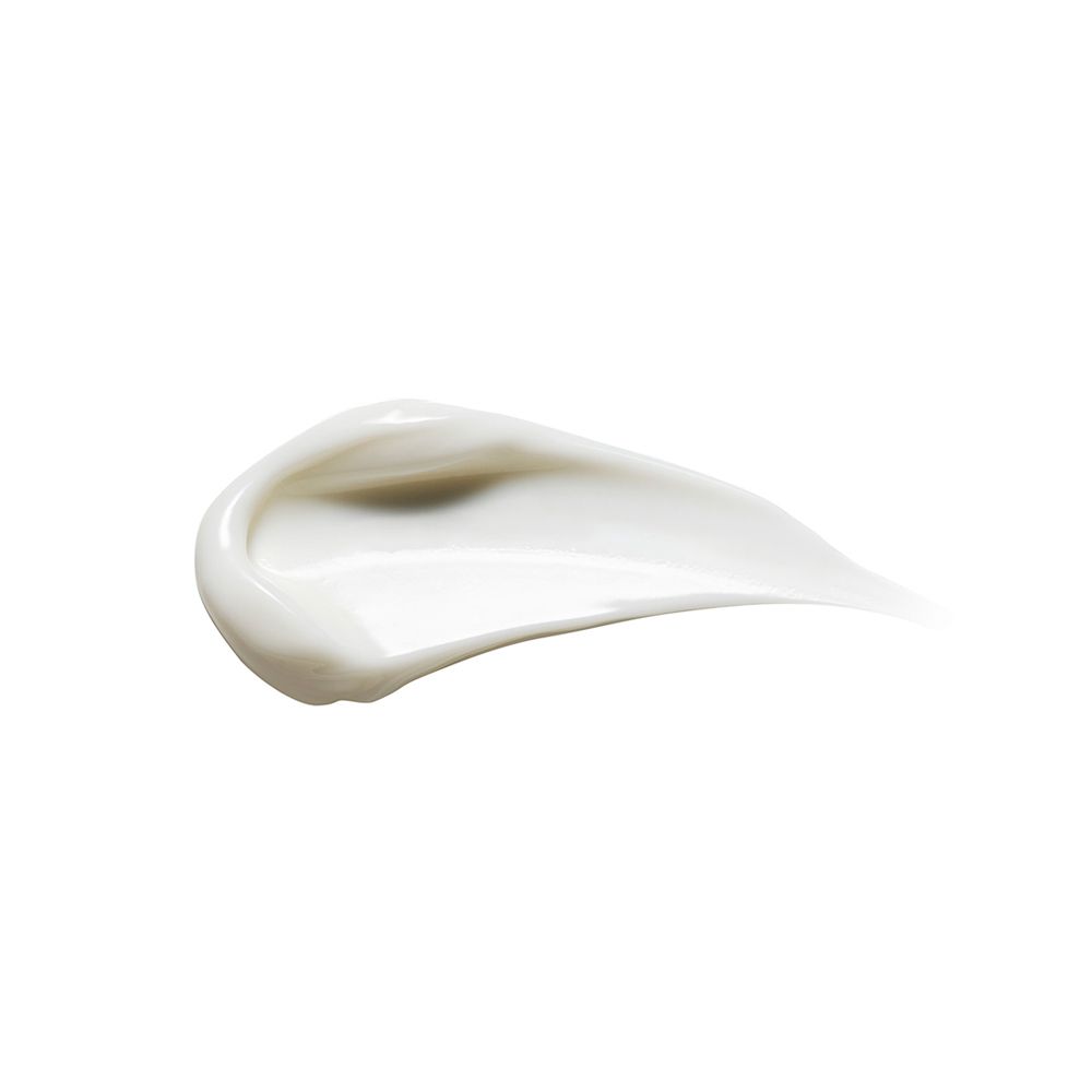 Weißer Creme-Klecks auf weißem Hintergrund. Glatte Textur.