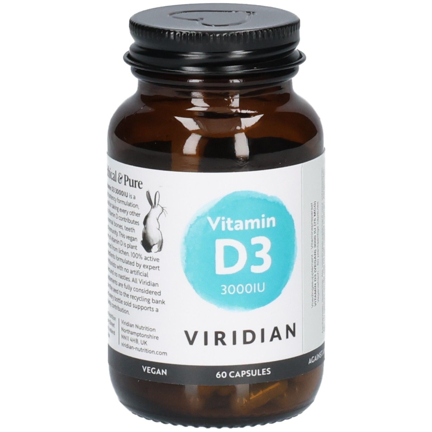 Viridian Vitamine D3 3000 IE 60 Capsules