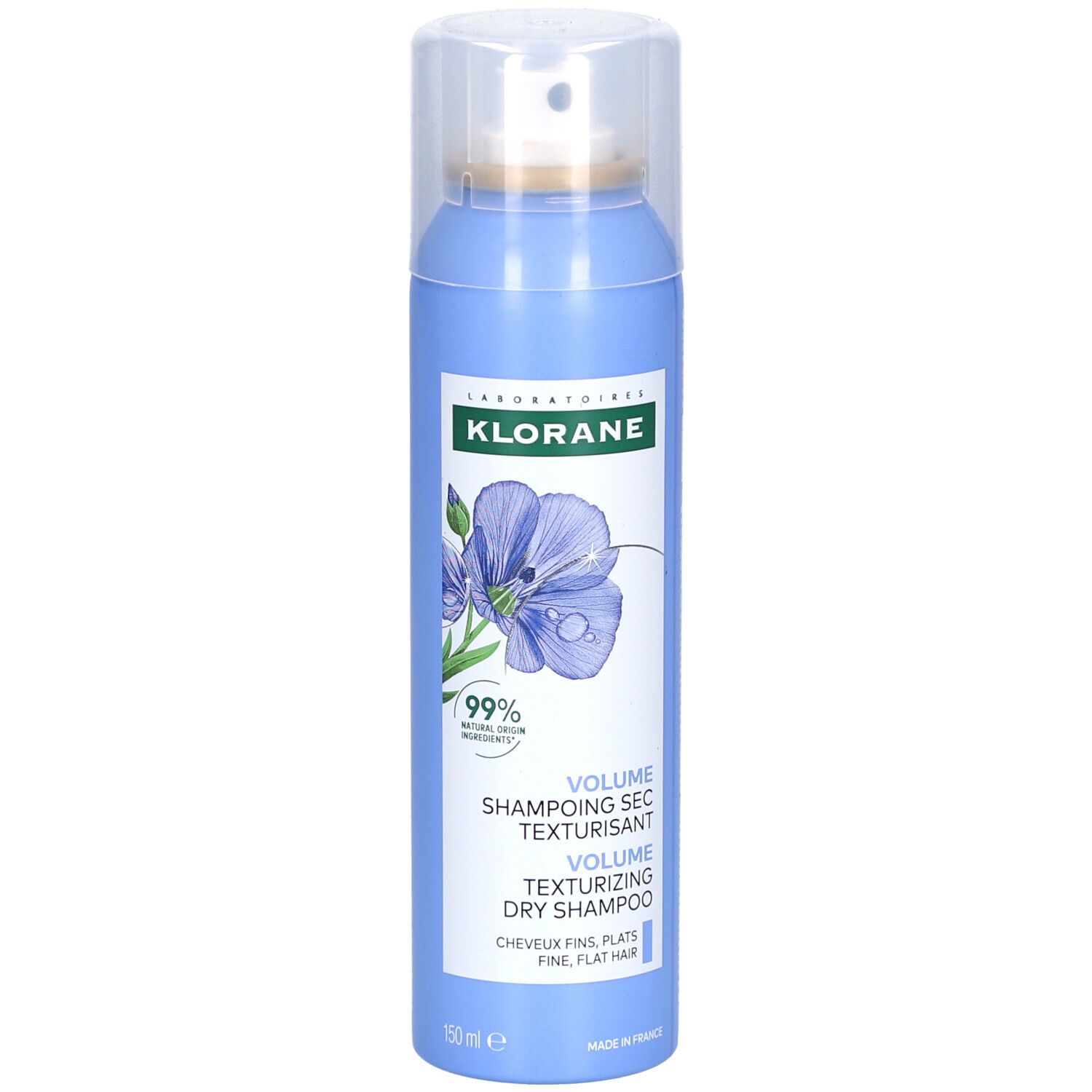 Klorane Vlas Volume Droogshampoo Fijn haar 150ml 150 ml Shampoo