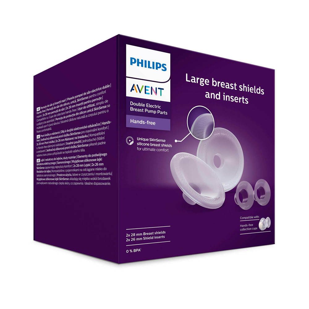 Philips Avent Pièces pour tire-lait électrique double. Comprend 2x téterelles 28mm et 2x inserts 26mm.