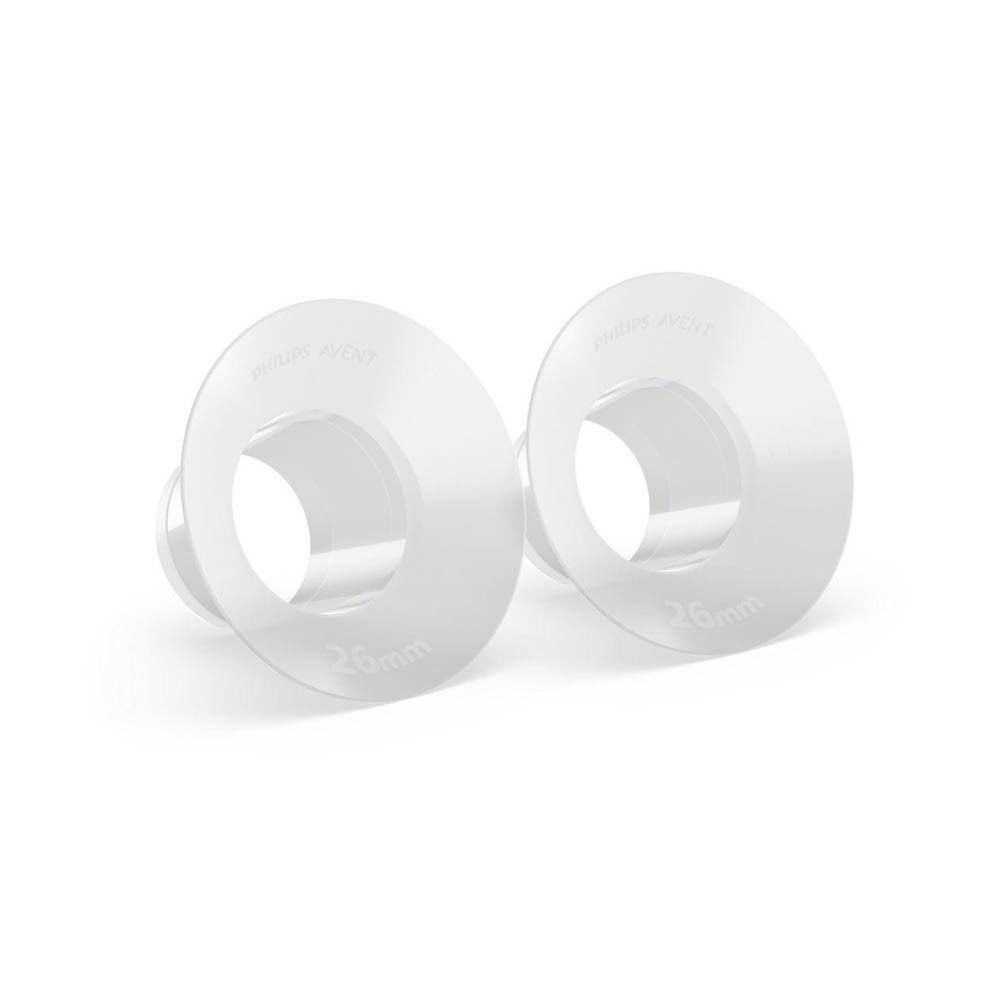 Deux flasques coniques en silicone transparent de 26 mm.