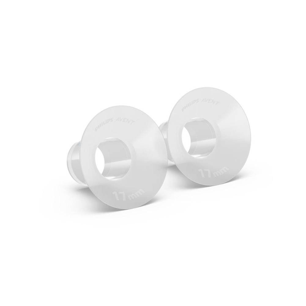 Deux flasques blancs de 17 mm pour tire-lait.