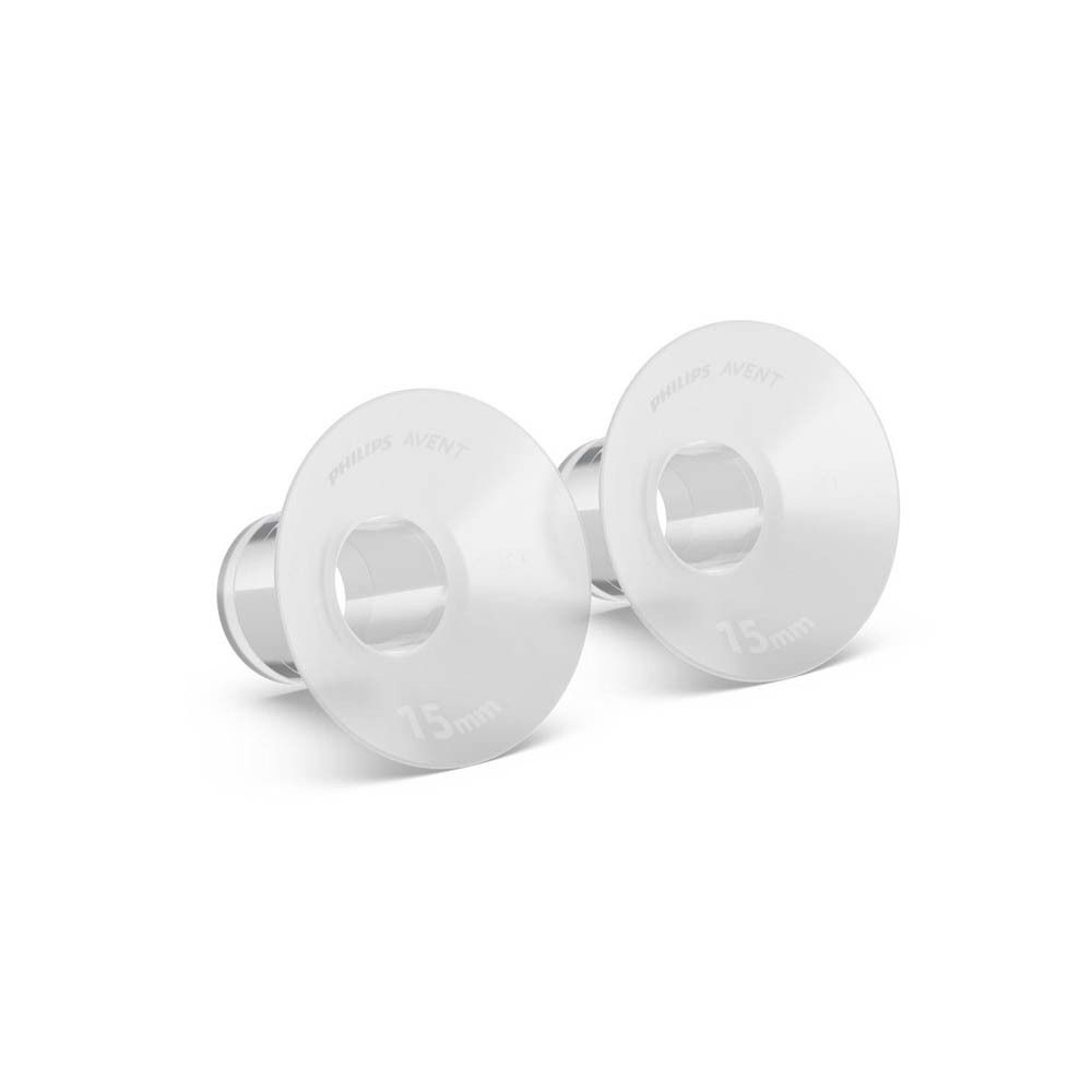 Deux flasques de sein blancs marqués 75mm.