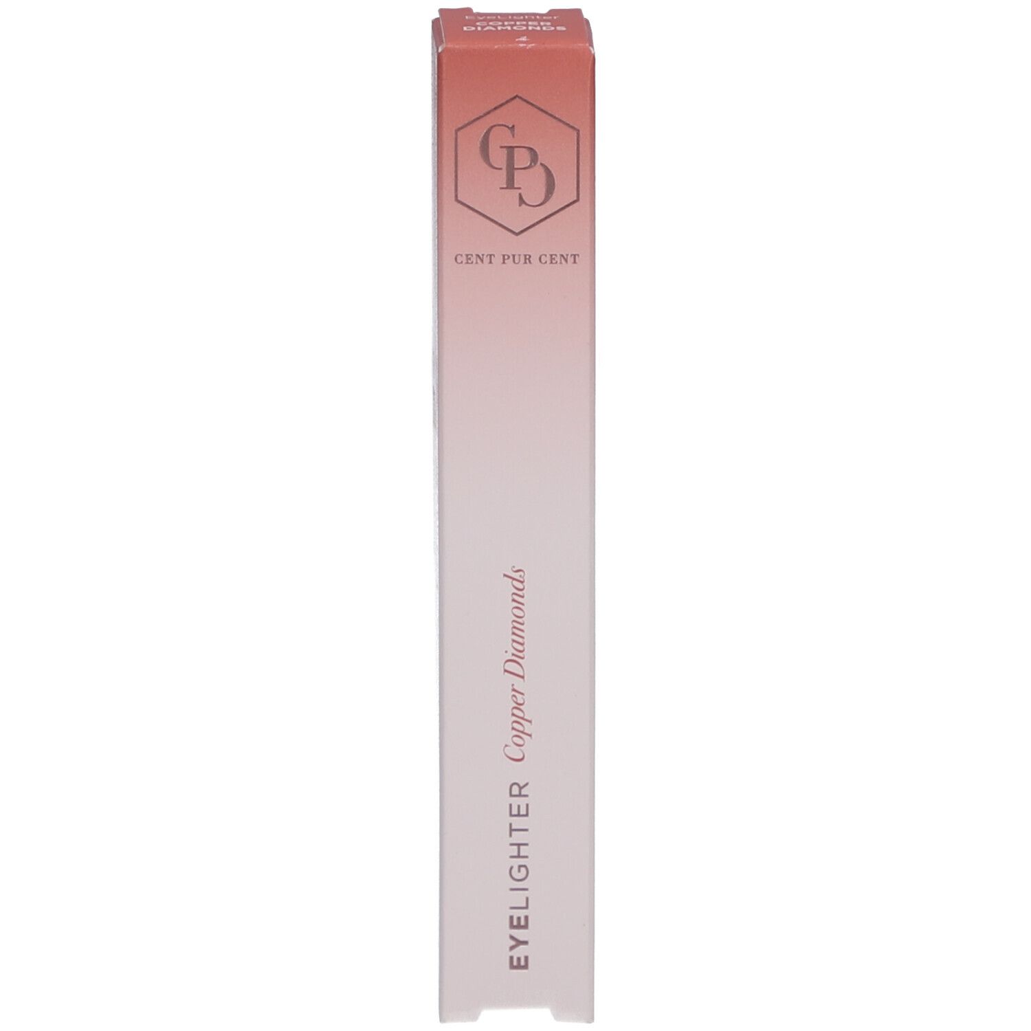 Verpackung des Eyelighters. Aufschrift: CENT PUR CENT EYELIGHTER Copper Diamonds.