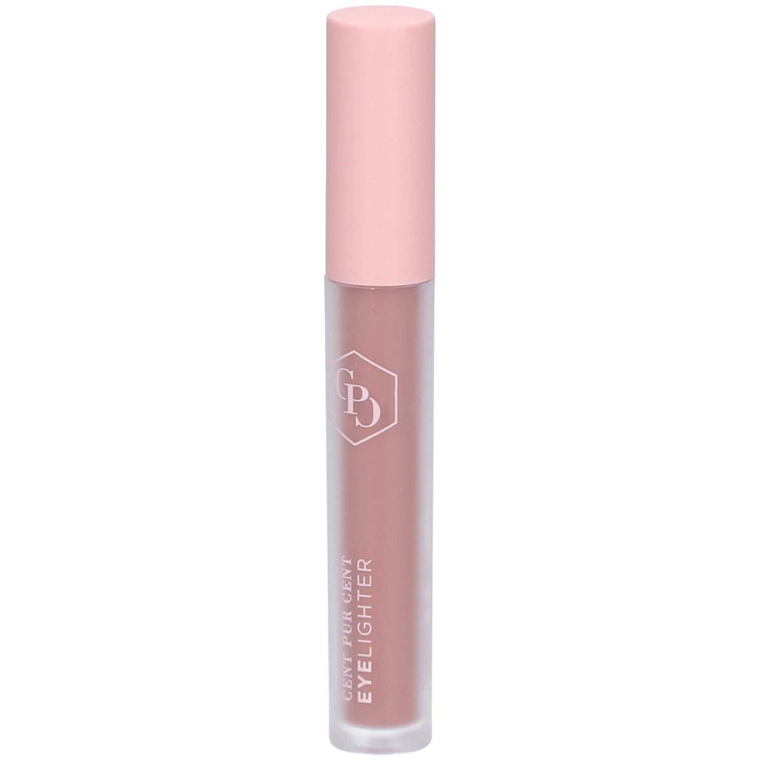 Lippenprodukt in einer Tube mit rosafarbenem Deckel. Aufschrift: CENT PUR CENT EYELIGHTER.