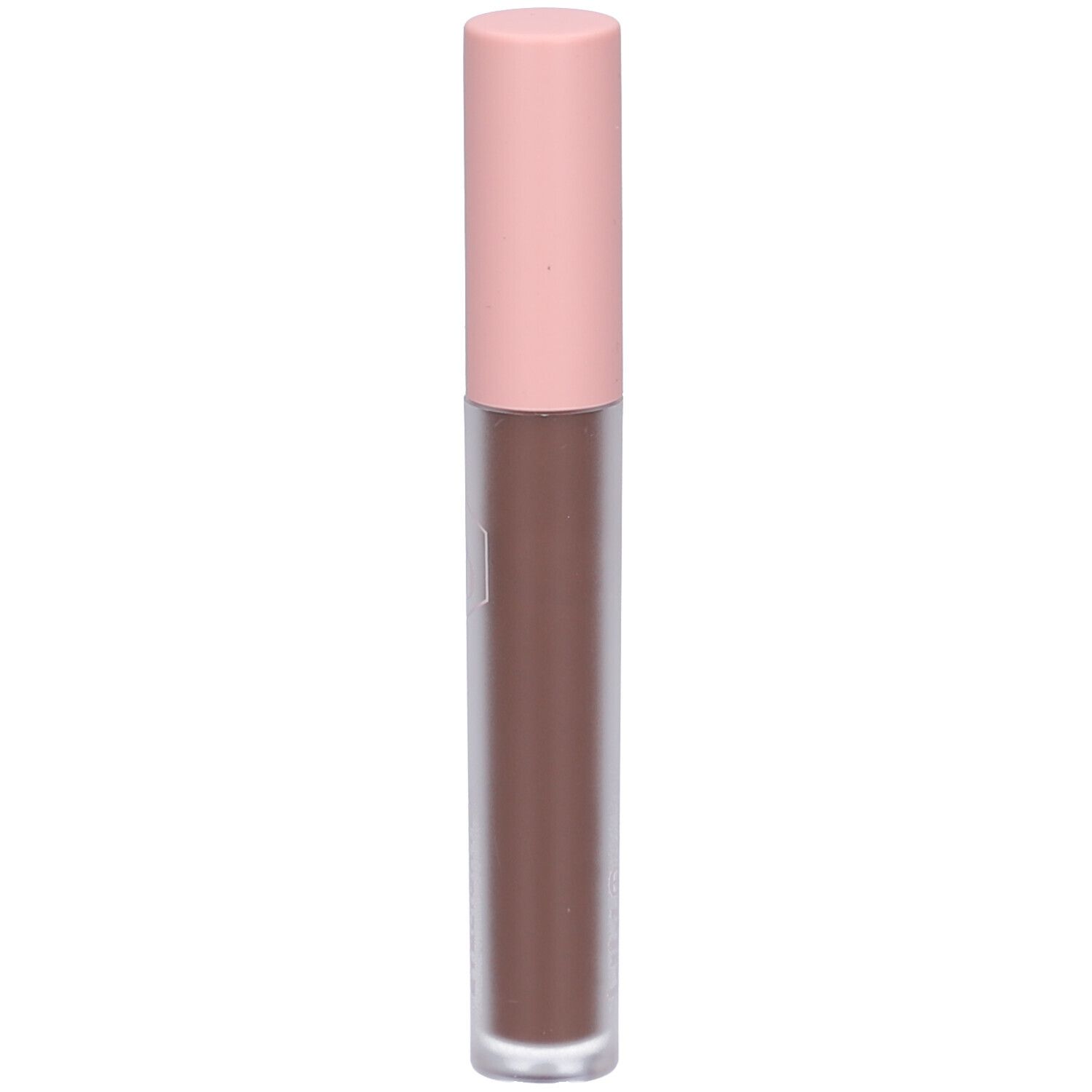 Eyelighter-Stift mit rosafarbenem Deckel. Braune Flüssigkeit sichtbar.