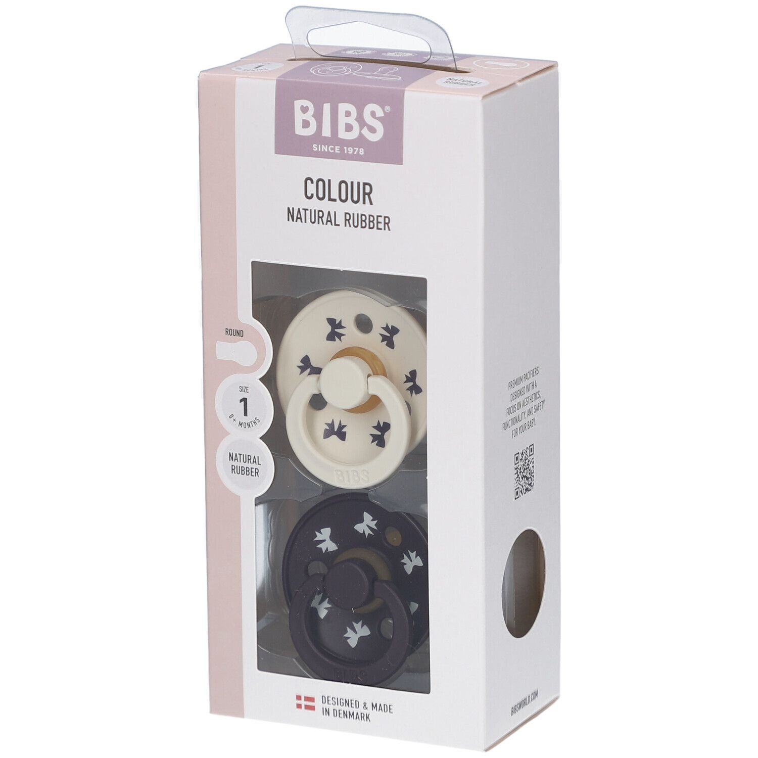 Bibs 1 - Studio Duo Holiday Bow Ivory/Plum 2st 2 St Schnuller